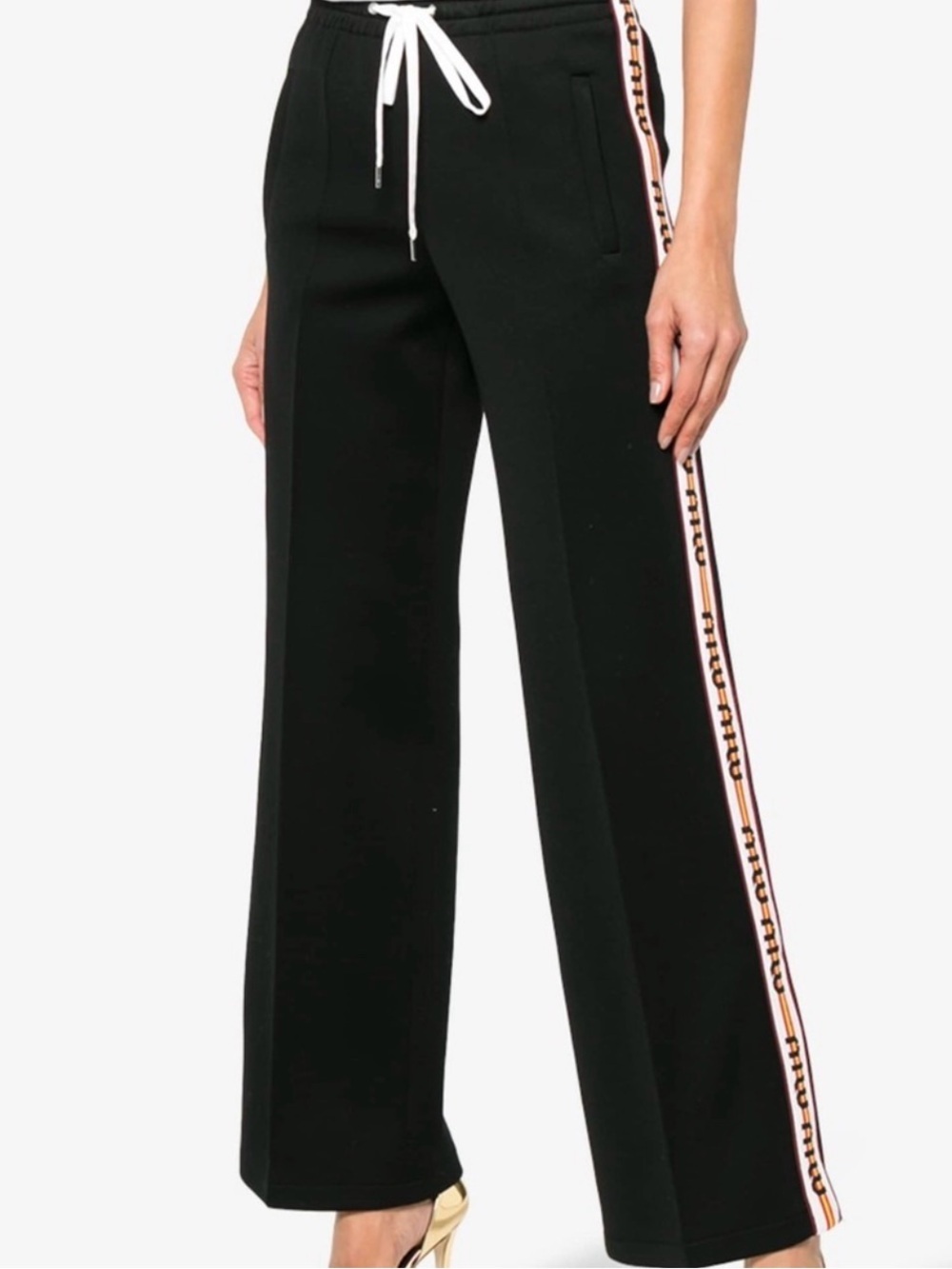 Miu Miu Striped Logo Track Pants